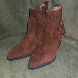 Brand New Brown Suede Marc Fisher Ankle Boots